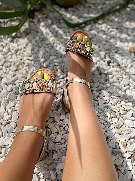 Боссоножки COMER WA7 літо, екошкіра, золотий