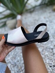 Босоніжки жіночі TEONA 128 пудра літо шкіра натуральна