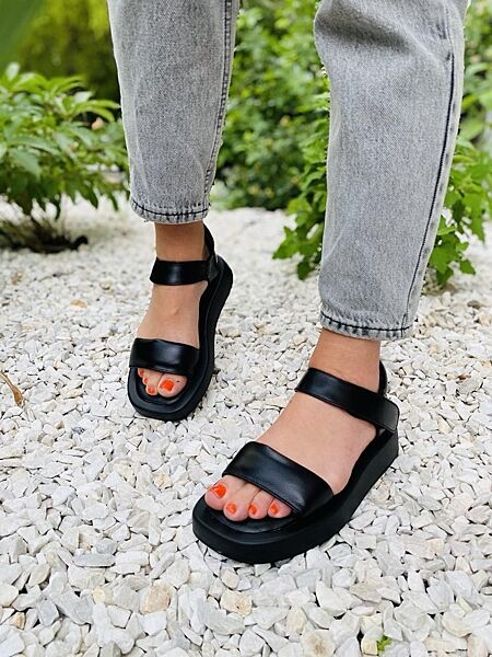 БосонІжки жіночі ARLEN Бос-06 чорні літо, шкіра натуральна 4379 36-40