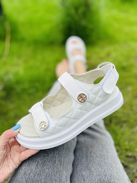 БосонІжки жіночі 424/1 білі літо, шкіра натуральна 5044 36-40