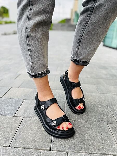 БосонІжки жіночі 424/1 чорні літо, шкіра натуральна 5048 36-40