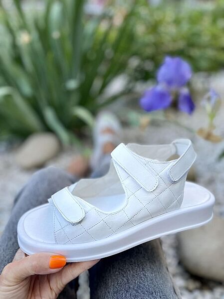 БосонІжки жіночі 19-1 білі літо, шкіра натуральна 5087 36-40