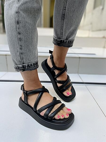 БосонІжки жіночі ALVISTA Б-041 чорні літо, шкіра натуральна 5150 36-40