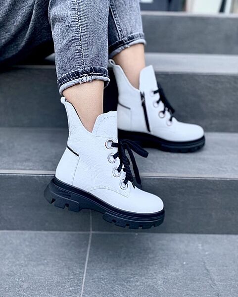 Черевики жіночі TEONA 19144 білі зима, шкіра натуральна 2793 37р.38р.39р.