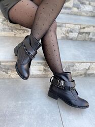 Черевики жіночі Sothby ´s Б-5502/2 чорні весна-осінь, шкіра натуральна