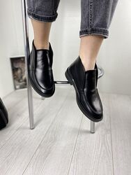 Черевики жіночі Daragani L24 чорні весна-осінь, шкіра натуральна 3156