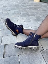 Черевики жіночі STEPTER 6747 сині зима, нубук-дубленка натуральна 2218 лише 38р. і 40р.