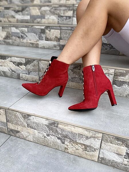 Черевики жіночі LIRIO HB256/95-9551 червоні весна-осінь, замша натуральна