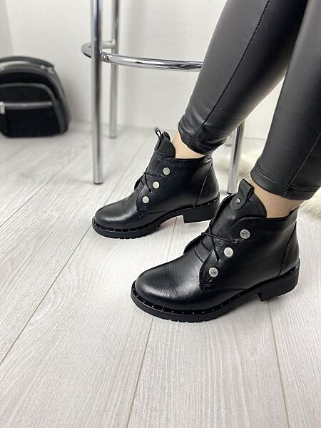 Черевики жіночі D and V 2021 чорні зима, шкіра натуральна 2190 лише 36р.