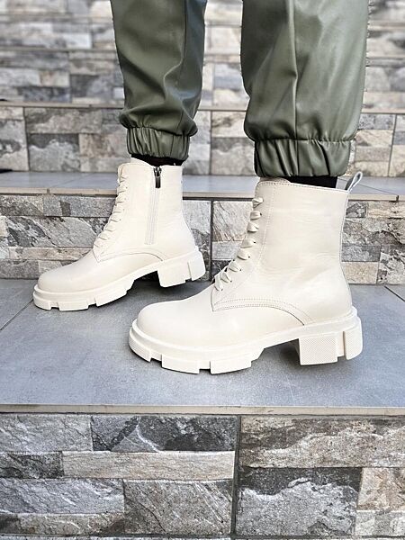 Черевики жіночі GREMMY 316 бежеві зима, шкіра натуральна 4206