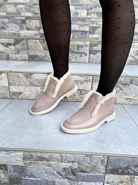 Черевики жіночі Daragani L24 капучіно зима, шкіра натуральна 4244