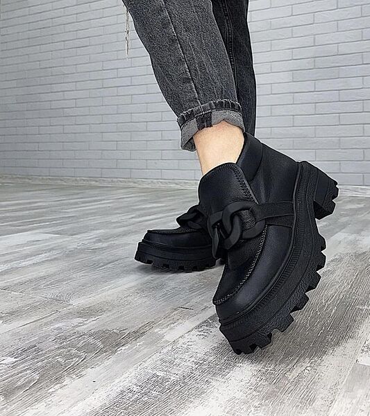 Черевики жіночі DE MARKO Б-104 чорні зима, шкіра натуральна 4891