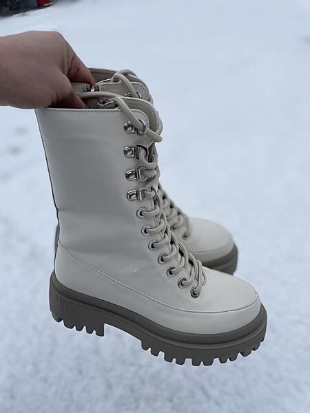 Черевики жіночі PGV 3350 бежеві зима, шкіра натуральна 4900 лише 36р.