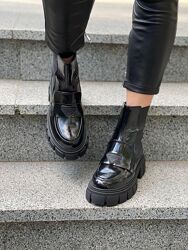 Черевики жіночі AVALON 606 чорні зима, шкіра лакована 4941 36-41