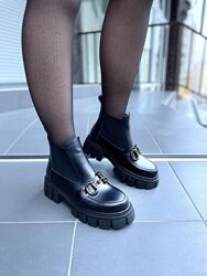 Черевики жіночі Sothby ´s M-1036 чорні весна-осінь, шкіра натуральна