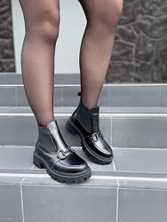 Черевики жіночі Sothby ´s M-1076 чорні весна-осінь, шкіра натуральна