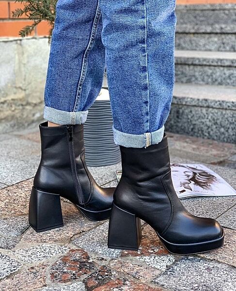 Черевики жіночі SANTINI 18641-11 чорні весна-осінь, шкіра натуральна 5018