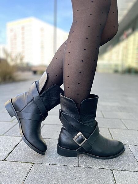 Черевики жіночі BOGATKO 408 чорні зима, шкіра натуральна 4063 лише 36р.