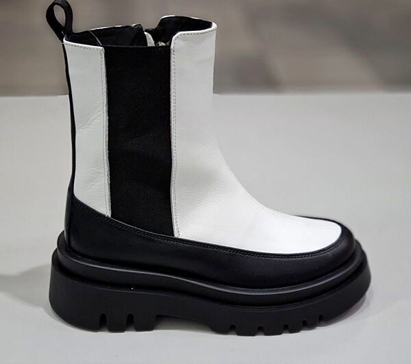 Черевики жіночі BROXCI БЖ 64-06 чорний/білий зима, шкіра натуральна 5208 ли