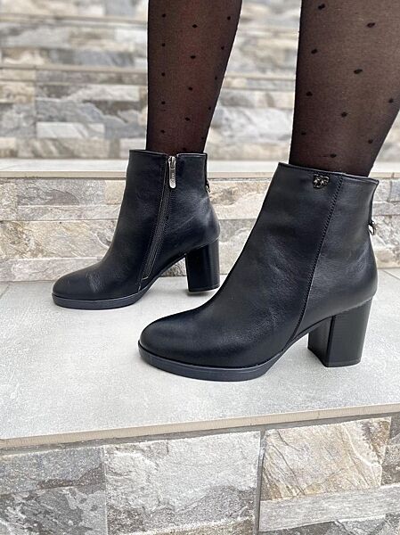 Черевики жіночі YDG-bellini 1973 чорні весна-осінь, шкіра натуральна 2023