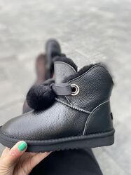 Угги жіночі LONZA A8032-7A чорні зима, шкіра натуральна 4843