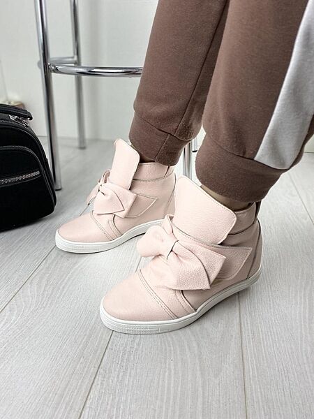 Снікерси жіночі 2415 пудра весна-осінь, шкіра натуральна 3231 38р.39р.