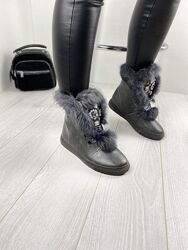 Черевики жіночі Violeta X-1498 сірі зима, еко-шкіра 3274 38р.39р.40р.41р.