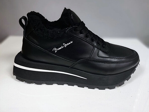 Кросівки жіночі BROXCI LA чорні зима, шкіра натуральна 5209 лише 37р.