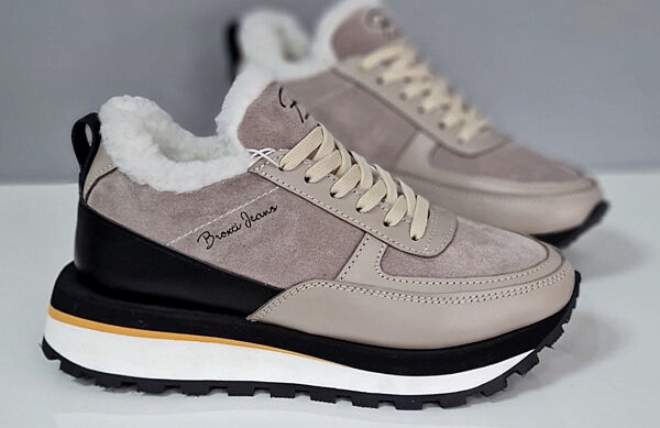 Кросівки жіночі BROXCI LA капучіно зима, шкіразамша натуральна 5210 лише 38