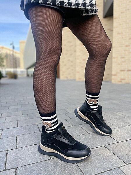 Кросівки жіночі DITAS MK-15 чорні зима, шкіразамша натуральна 5310 38р.39р.