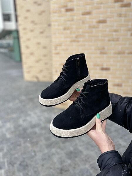 Черевики жіночі G. S. V. 1066A чорні зима, замша натуральна 5326 37р.38р.39