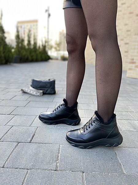Кросівки жіночі G. S. V. K-7 чорні зима, шкіра натуральна 5295 38р.39р.40р.