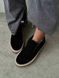 Лофери жіночі MOLLY 240 чорні весна-осінь, замша натуральна 5359 36-40