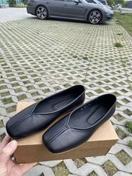 Балетки жіночі ZEMIRA Кант чорні весна-осінь, шкіра натуральна 5437