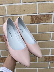 Балетки жіночі Arcoboletto 0202 пудра весна-осінь, шкіра натуральна 4627