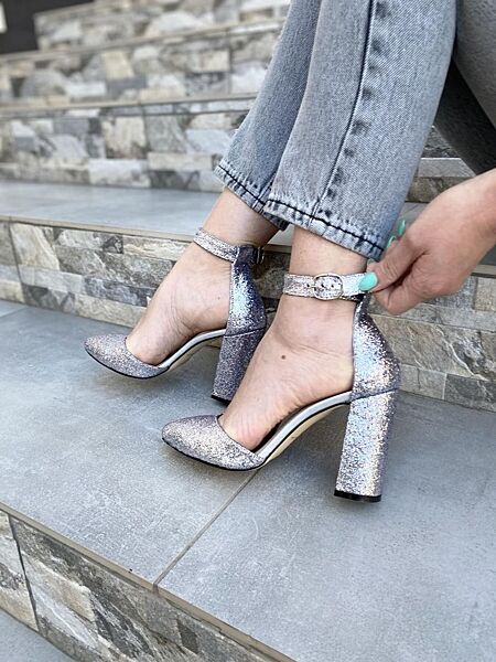 Босоножки женские ARLEN Бос-К-03 серебряные лето, кожа натуральная 4553