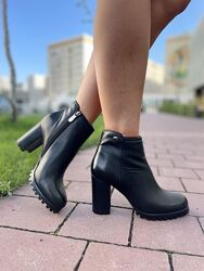 Черевики жіночі VELONY 6113-W405 чорні весна-осінь, шкіра натуральна 1172