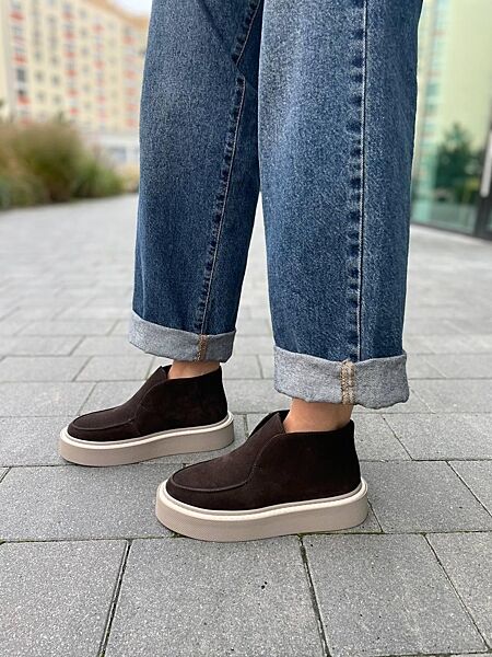 Лофери жіночі GREMMY 207 шоколадні весна-осінь, замша натуральна 5624