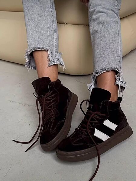 Кросівки жіночі MOLLY 499 коричневі зима, замша натуральна 5725