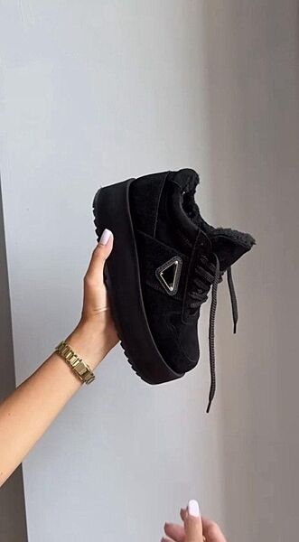 Кросівки жіночі MOLLY 876 чорні зима, замша натуральна 5734