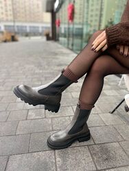 Черевики жіночі KATI SHOES 314 коричневі зима, шкіра натуральна 5732