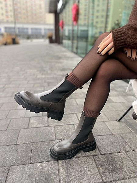 Черевики жіночі KATI SHOES 314 коричневі зима, шкіра натуральна 5732