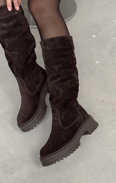 Чоботи жіночі MOLLY 12-67 коричневі зима, замша натуральна 5747