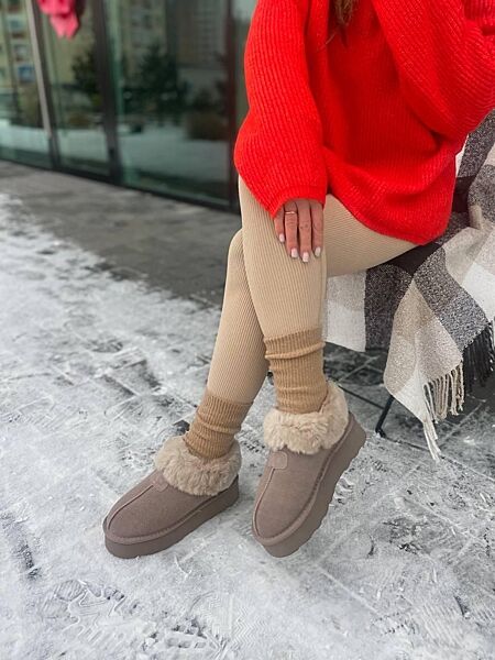 Угги жіночі PLPS 5802 хакі зима, замша натуральна 5664