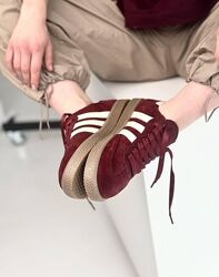 Кросівки жіночі OLLI T-1-21413 бордові весна-осінь, замша натуральна 5633