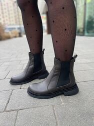 Черевики жіночі EDAN 117 коричневі зима, шкіра натуральна 5741