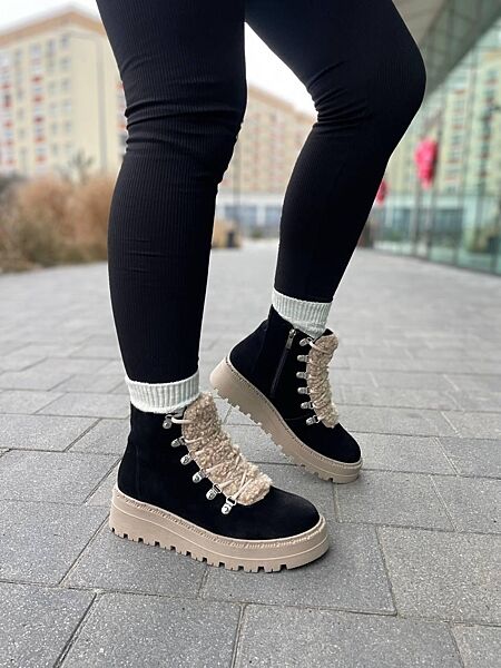 Черевики жіночі GREMMY 527 чорні зима, замша натуральна 5746