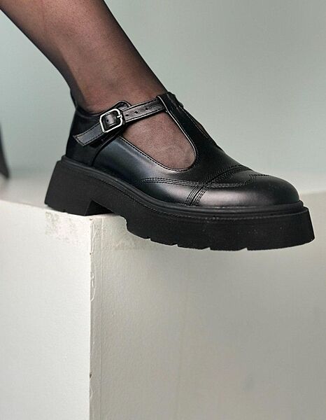 Лофери жіночі OLLI Т-40-Астра чорні весна-осінь, шкіра натуральна 5616