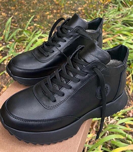 Кросівки жіночі MASIS C-650 чорні зима, шкіра натуральна 5642