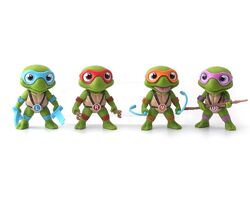 Черепашки ниндзя фигурки Леонардо Рафаэль Донателло Ninja Turtles 4шт 7,5см